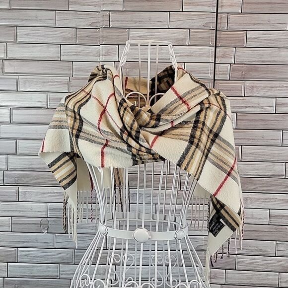 Frass tartan plaid "cashmink" scarf  One Size - Picture 6 of 8